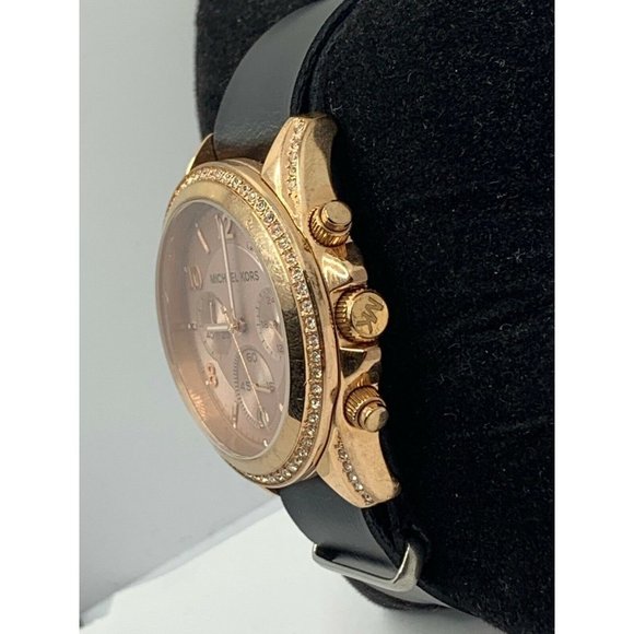 Michael Kors MK5943 Women Black Leather Analog Ros main image 4